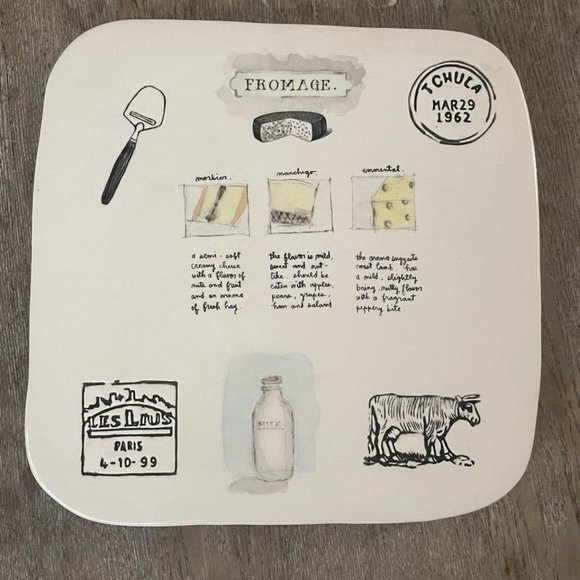 Rae Dunn Other - Rae Dunn HTF White Fromage Cheese Board / Plate
